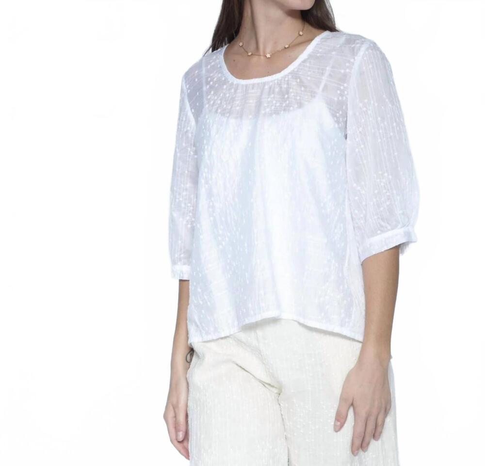 NEW BLUEBERRY coastal blouse in embroidered white